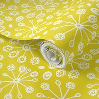 Dandy Blossom - Geometric Floral Citron Yellow - Spring Fling  