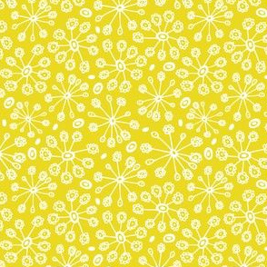 Dandy Blossom - Geometric Floral Citron Yellow - Spring Fling  