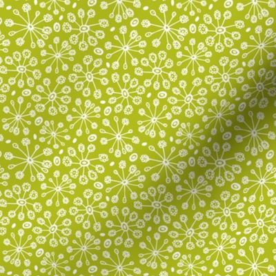 Dandy Blossom - Geometric Floral Green - Spring Fling  