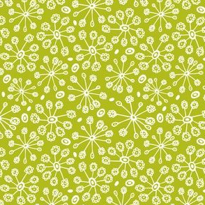 Dandy Blossom - Geometric Floral Green - Spring Fling  