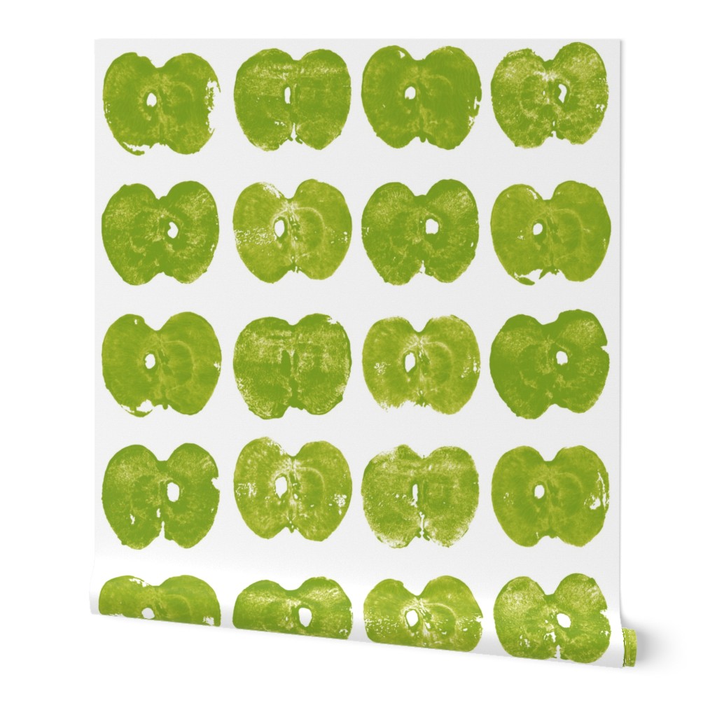 apple prints - green on white