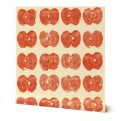 apple prints - red on cream