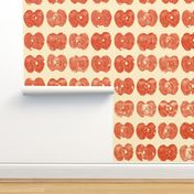 apple prints - red on cream