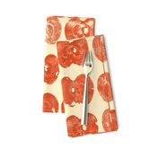 apple prints - red on cream