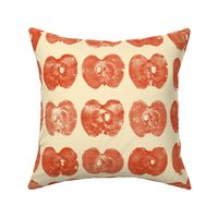 apple prints - red on cream