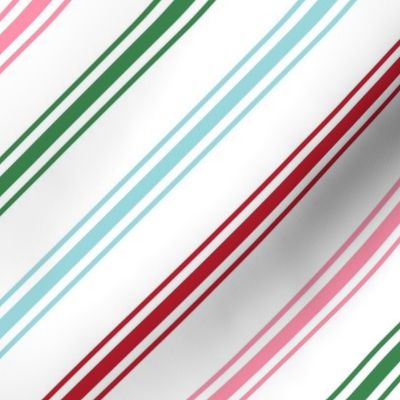 candy cane stripes multi one LG red green blue pink - christmas wish collection