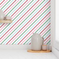 candy cane stripes multi one LG red green blue pink - christmas wish collection