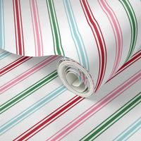 candy cane stripes multi one LG red green blue pink - christmas wish collection