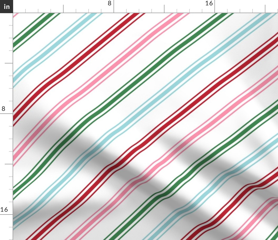 candy cane stripes multi one LG red green blue pink - christmas wish collection