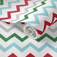 chevron multi two LG red green blue grey - christmas wish collection