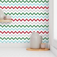 chevron multi two LG red green blue grey - christmas wish collection