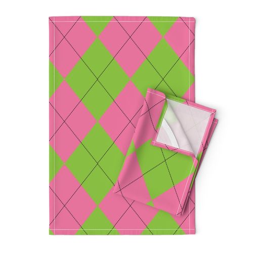 Pink and Green Argyle