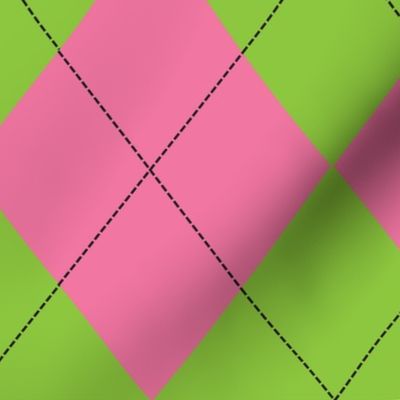 Pink and Green Argyle