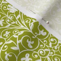 Carriage House - Floral Damask Moss Green