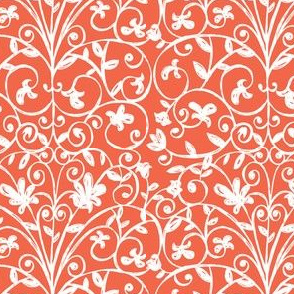 Carriage House - Floral Damask Red 