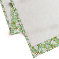 Magnolia Blossom - Floral Mint Green