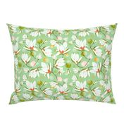 Magnolia Blossom - Floral Mint Green