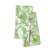 Magnolia Blossom - Floral Mint Green