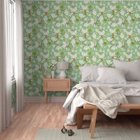 Magnolia Blossom - Floral Mint Green