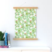 Magnolia Blossom - Floral Mint Green