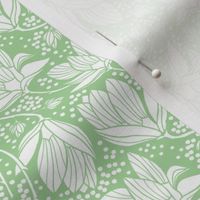 Magnolia Shower - Floral Mint Green