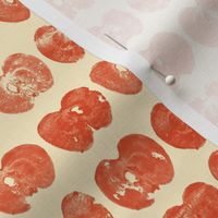 tiny apple prints - red on cream