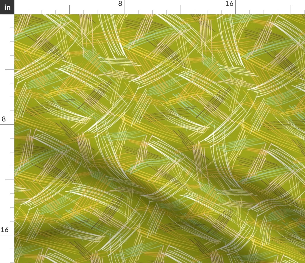 Southern Breeze - Geometric Moss Green