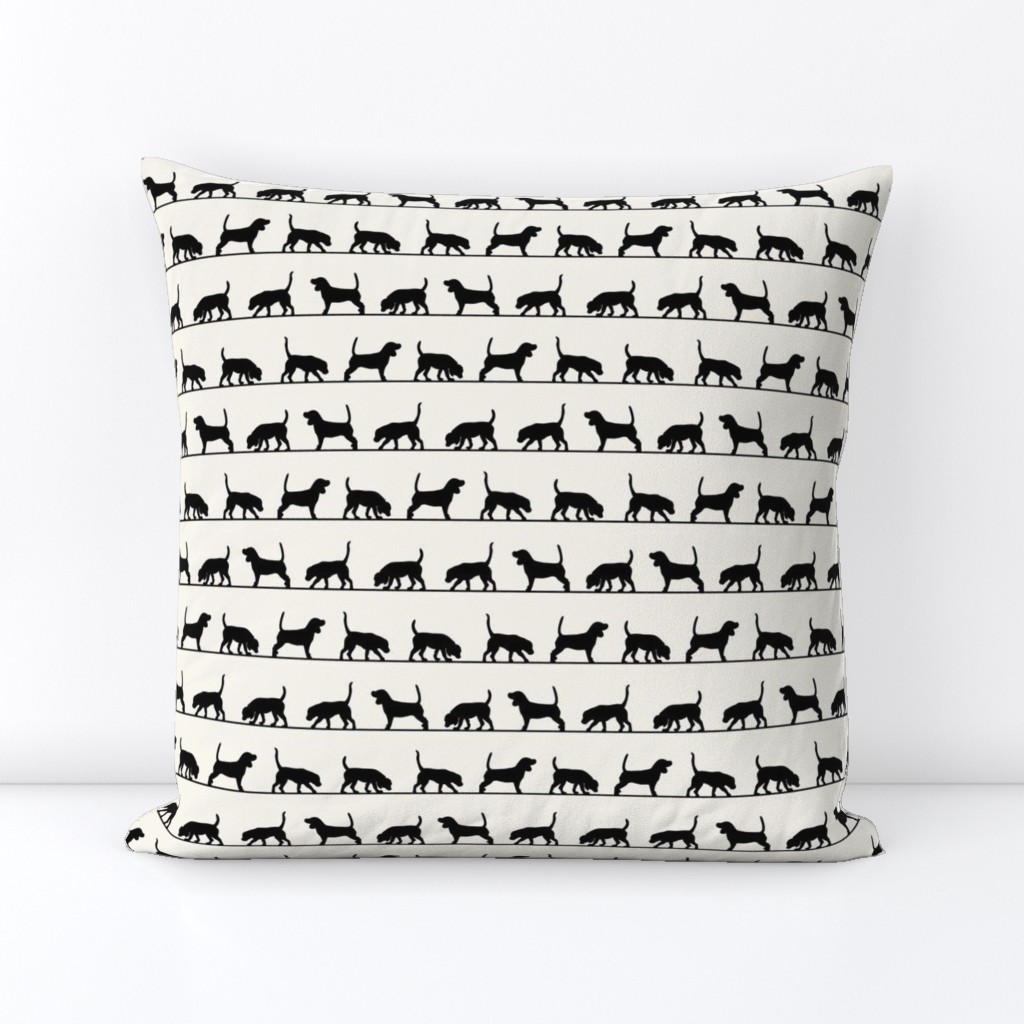 Beagle silhouettes on beagle beige (black + off white) by Su_G_©SuSchaefer