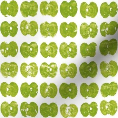 tiny apples - green on white