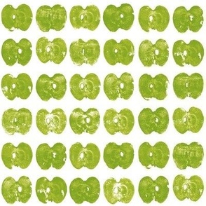 tiny apples - green on white