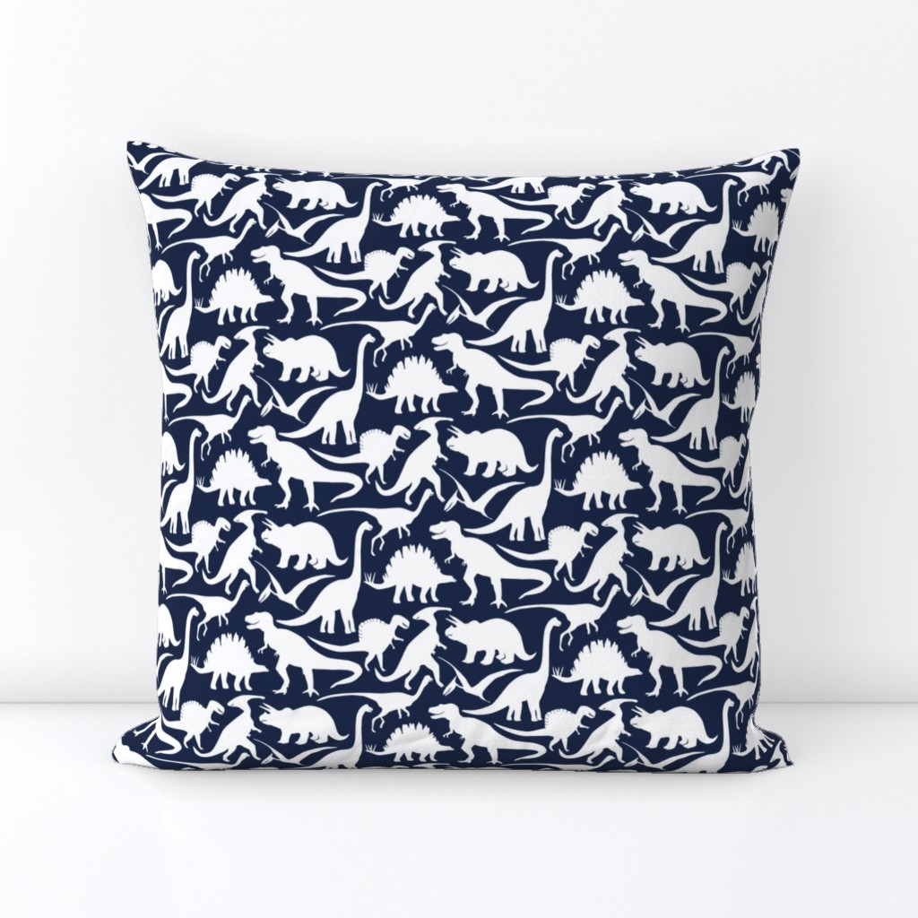 Little Dinosaur Friends - white and indigo