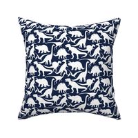 Little Dinosaur Friends - white and indigo