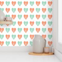 Love Anchor Big Print Orange and Aqua