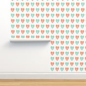 Love Anchor Big Print Orange and Aqua