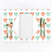 Love Anchor Big Print Orange and Aqua