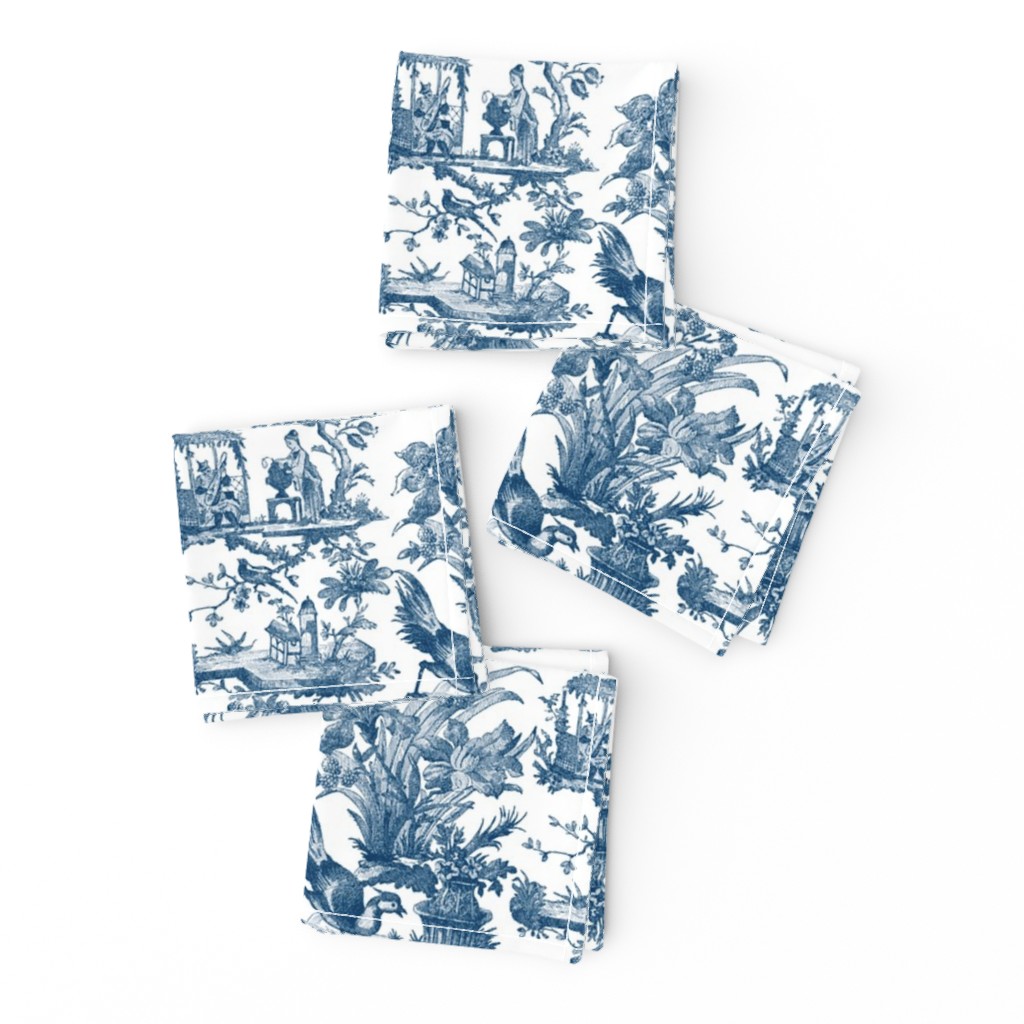 Chinoiserie Toile ~ Lonely Cocktail Napkins | Spoonflower