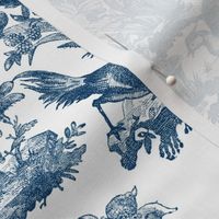 Chinoiserie Toile ~ Lonely Angel Blue and White 