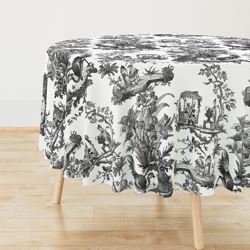 Chinoiserie Toile ~ Black and White 