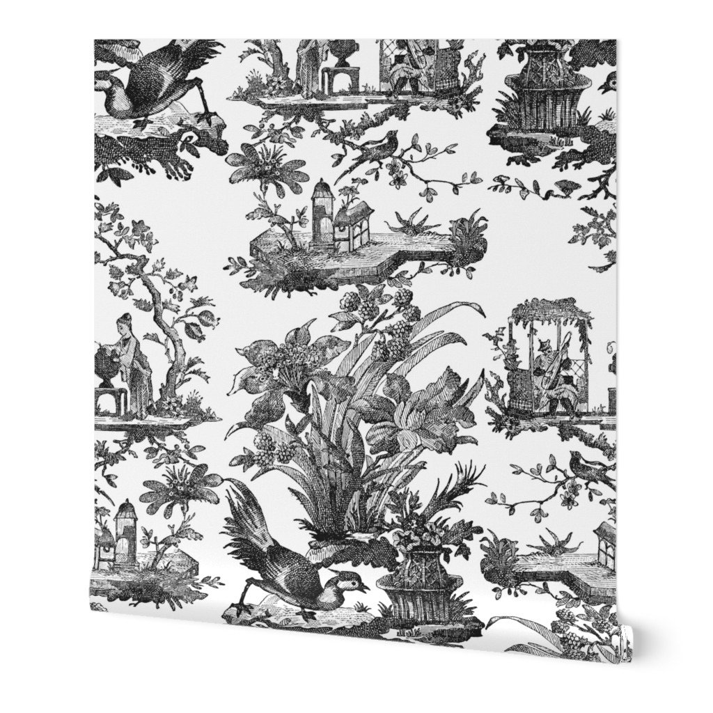 Chinoiserie Toile ~ Black and White 