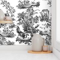 Chinoiserie Toile ~ Black and White 