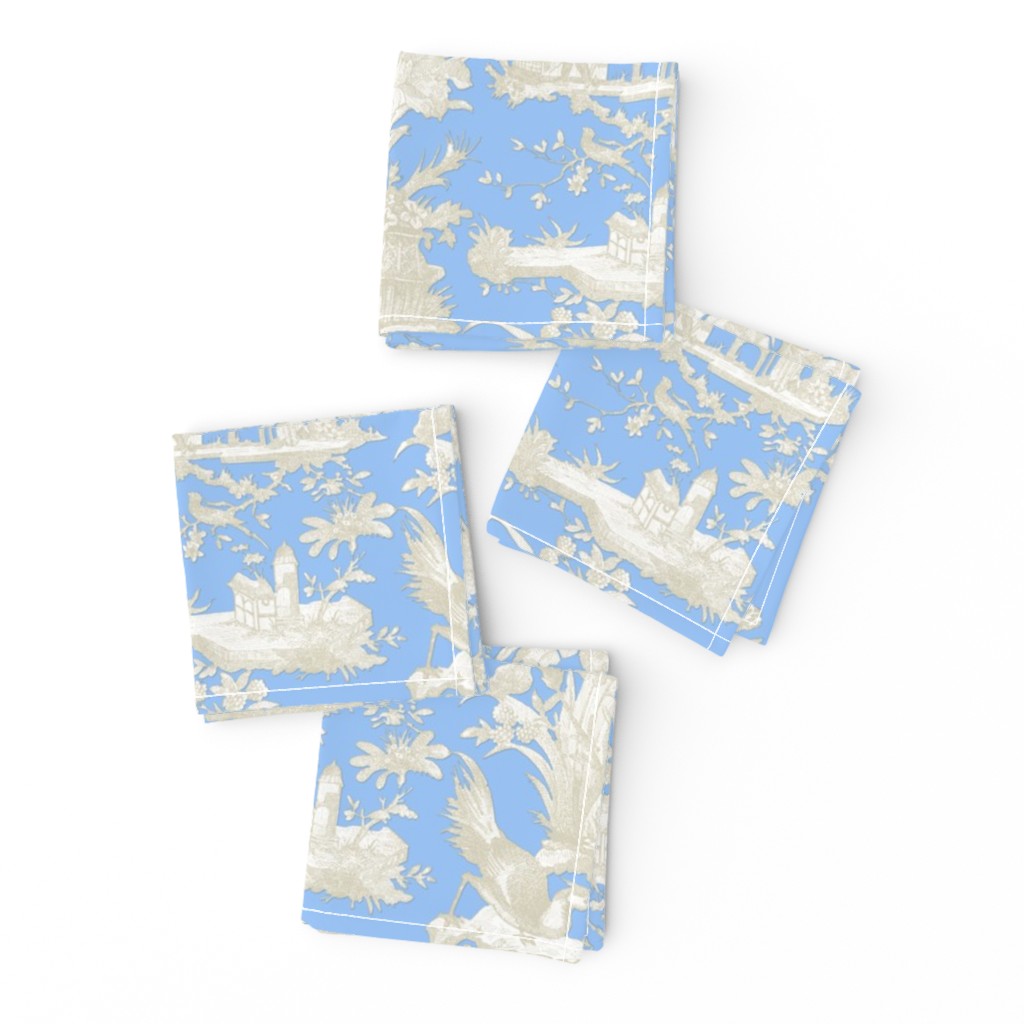 Chinoiserie Toile ~ Jasper Blue and White 