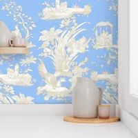 Chinoiserie Toile ~ Jasper Blue and White 