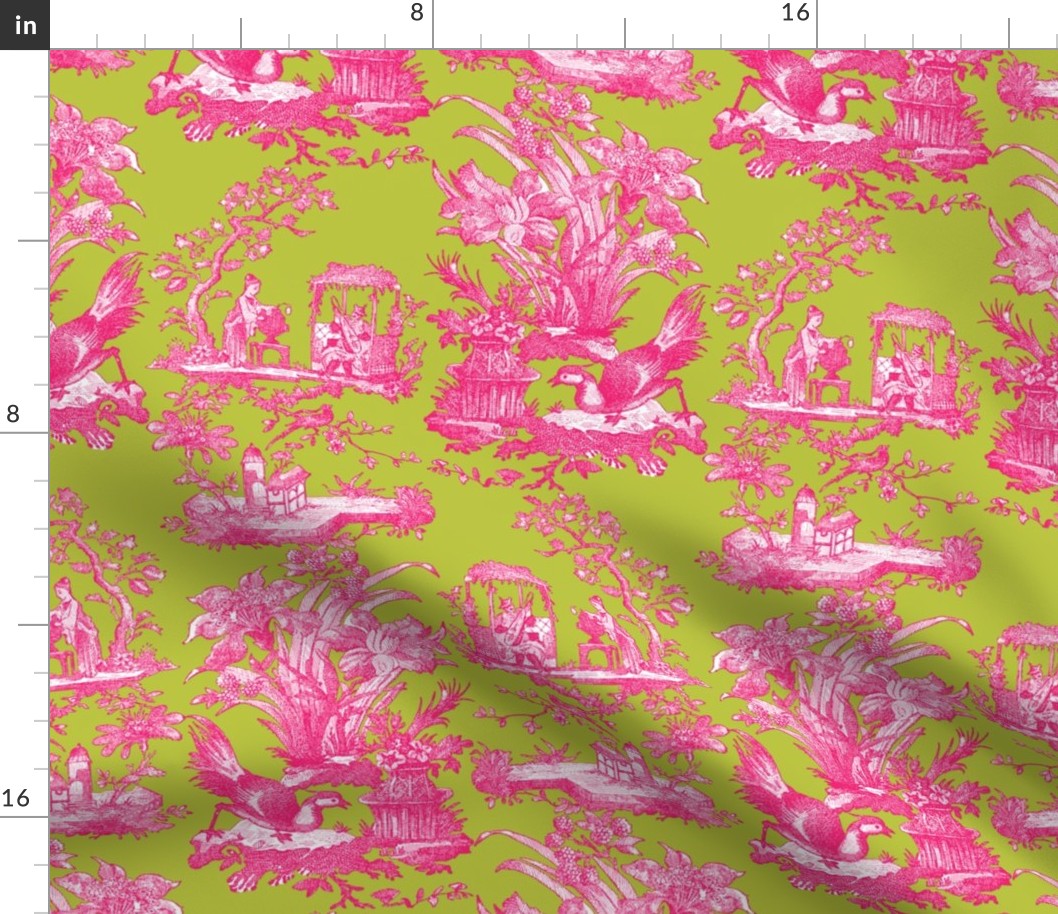 Chinoiserie Toile ~ Courtesan on Usurper Fabric | Spoonflower