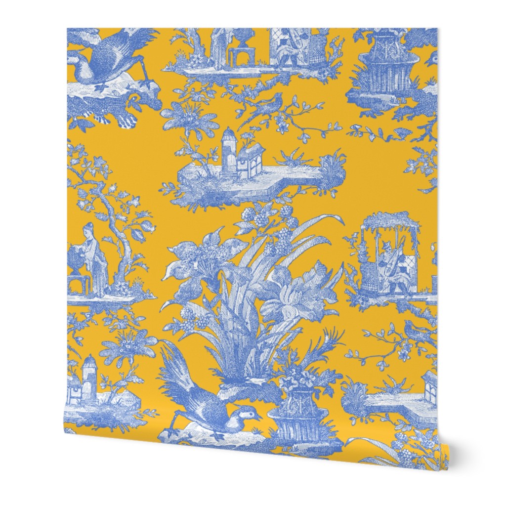 Chinoiserie Toile ~ Provence ~ Retreat on Ver-Klimt Gold 