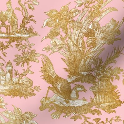 Chinoiserie Toile ~ Gilt on Dauphine 