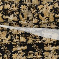 Chinoiserie Toile ~ Gilt on Black 