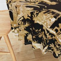 Chinoiserie Toile ~ Gilt on Black 