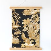 Chinoiserie Toile ~ Gilt on Black 