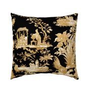 Chinoiserie Toile ~ Gilt on Black 