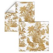 Chinoiserie Toile ~ Gilt on White 